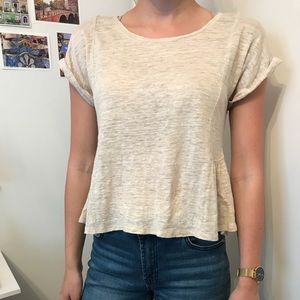 Madewell linen peplum top